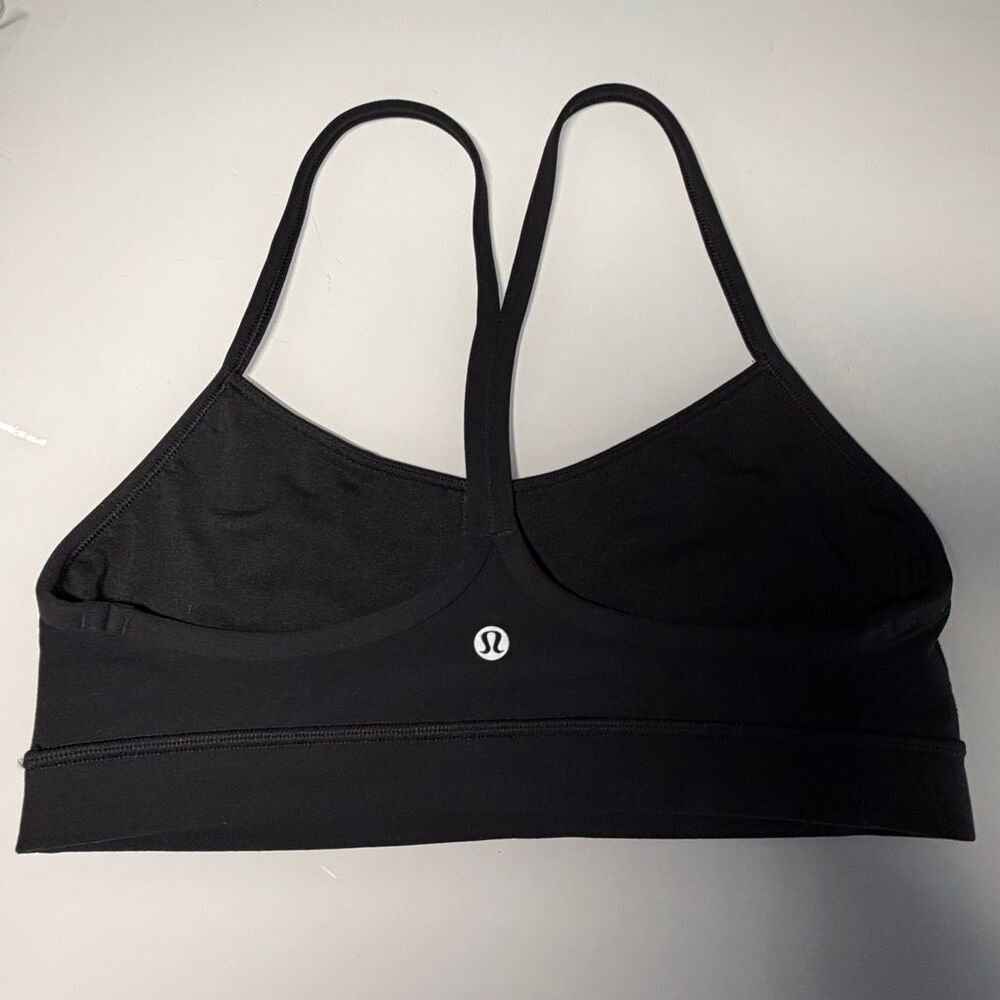 Lululemon Black Racerback Light Support Flow Y Bra Nulu Yoga Sports Bra Size 8 - Picture 2 of 5